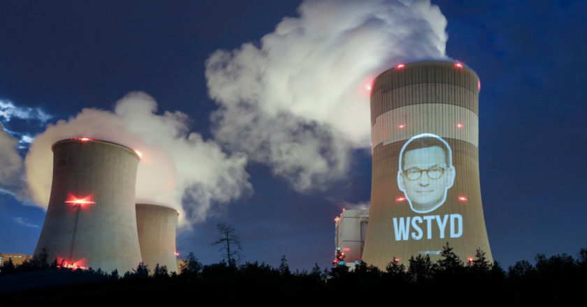 Akcja Greenpeace w Bełchatowie. Fot. Rafał Milach