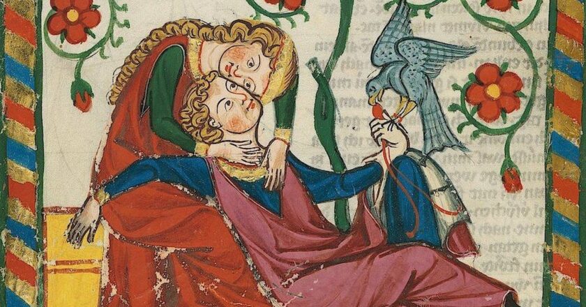 Ilustracja: Codex Manesse, UB Heidelberg, Cod. Pal. germ. 848, fol. 249v