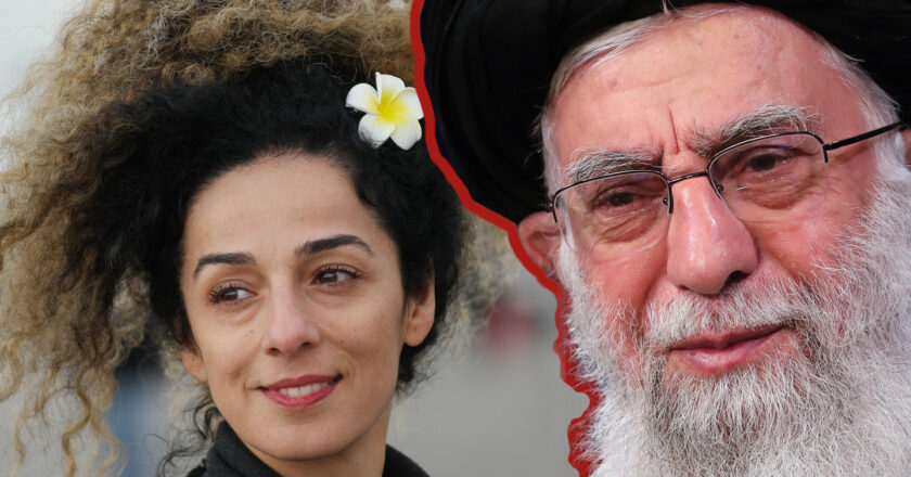 Masih Alinejad i Ali Chamenei. Fot. Wikimedia Commons, ed. KP