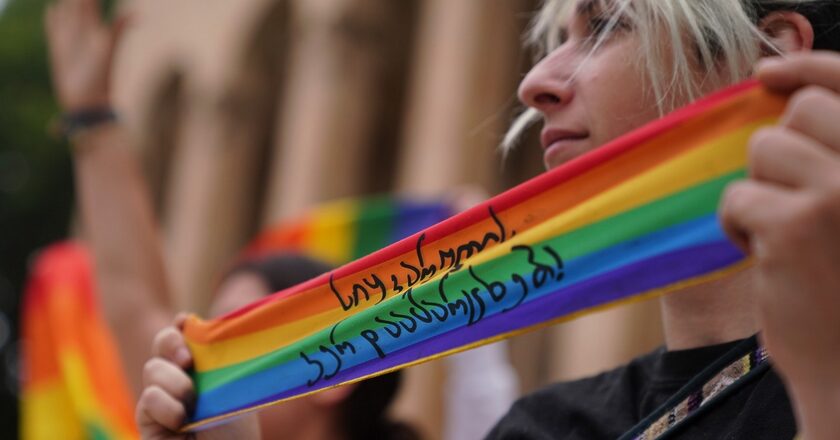Demonstracja organizatorów Tbilisi Pride. Fot. Vakho Kareli/Tbilisi Pride