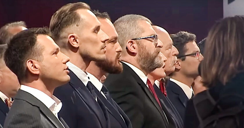 Liderzy Konfederacji na konwencji partyjnej. Fot. Youtube.com