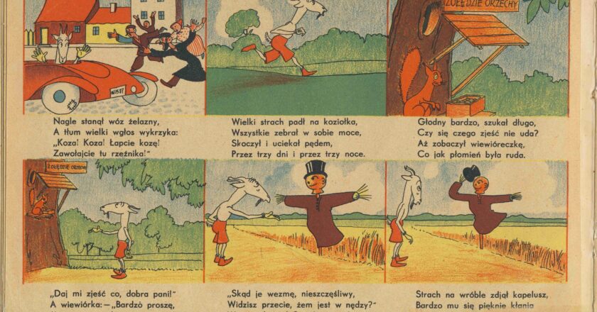 Fragment komiksu "Koziołek Matołek" Kornela Makuszyńskiego
